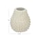 10&#x22; Cream Round Embossed Stoneware Formed Vase